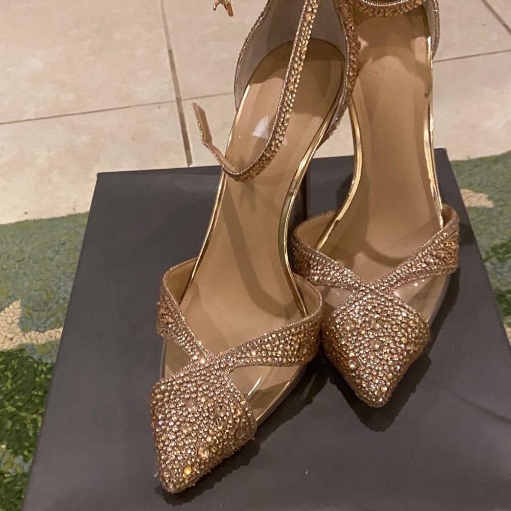 INC Women's Rose Gold Beaded Pointed-Toe Ankle-Strap Heels - Picture 5 of 5